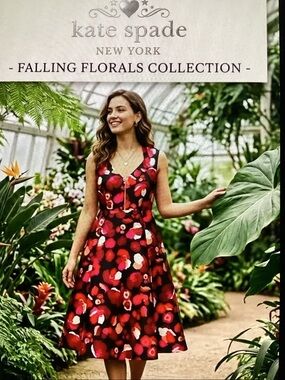 Kate spade “ Falling Florals Fit and Flare MIDI Dress.